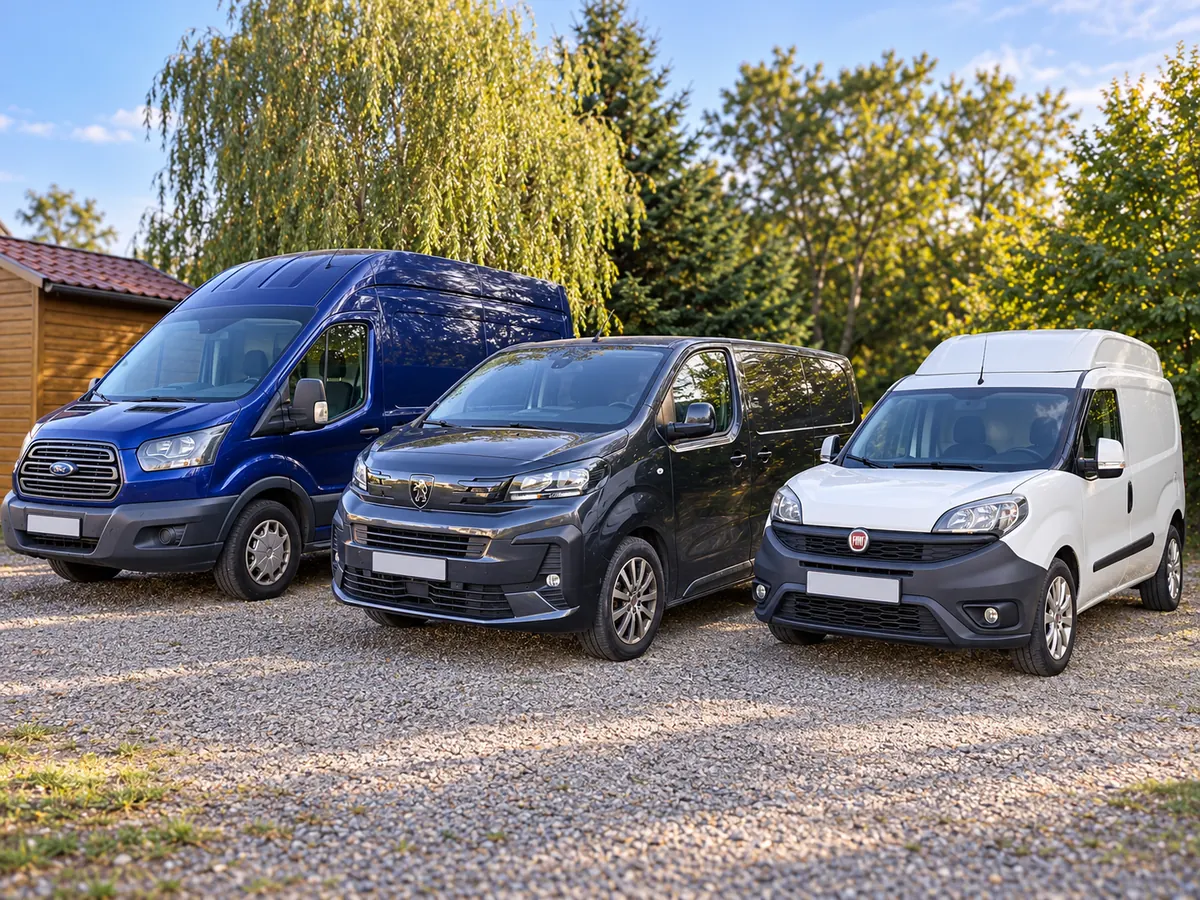 Wizualizacja floty GL Speed Trans — Ford Transit, Peugeot i Fiat